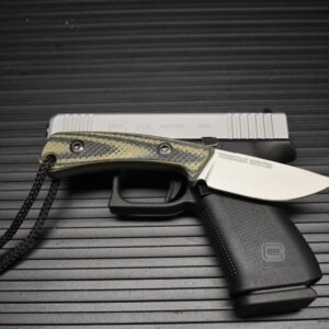 Treeman EDC Super Duty Silver Black/Green w/leather pocket sheath - Image 5