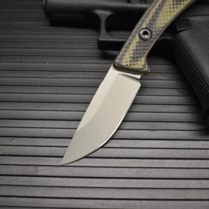 Treeman EDC Super Duty Silver Black/Green w/leather pocket sheath - Image 4