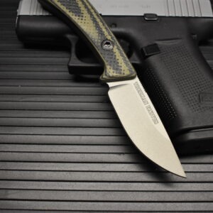 Treeman EDC Super Duty Silver Black/Green w/leather pocket sheath - Image 3