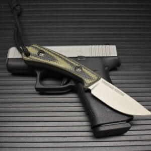 Treeman EDC Super Duty Silver Black/Green w/leather pocket sheath - Image 2