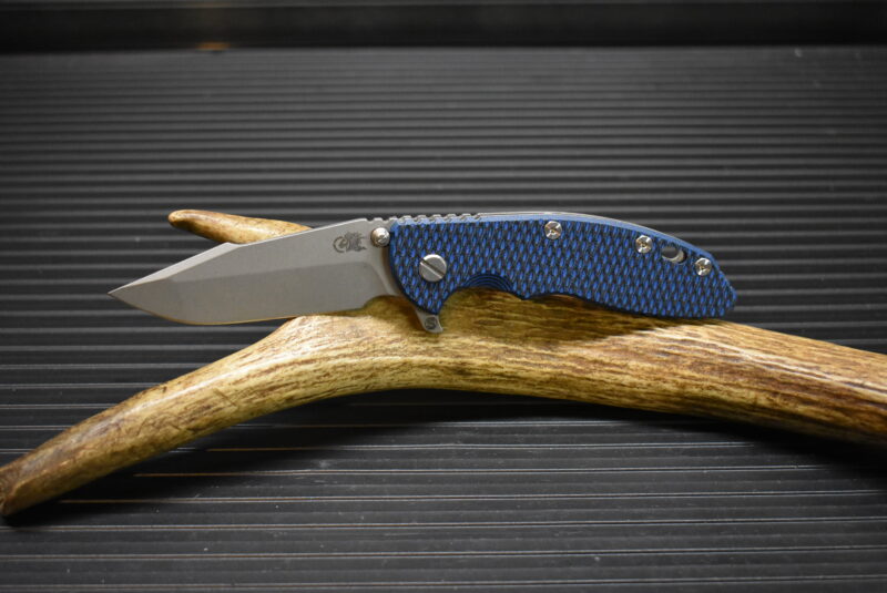 Hinderer XM-18 3.5" Skinny Harpoon Spanto WF Black/Blue