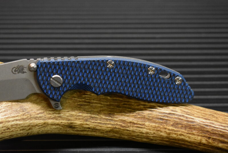 Hinderer XM-18 3.5" Skinny Harpoon Spanto WF Black/Blue - Image 5