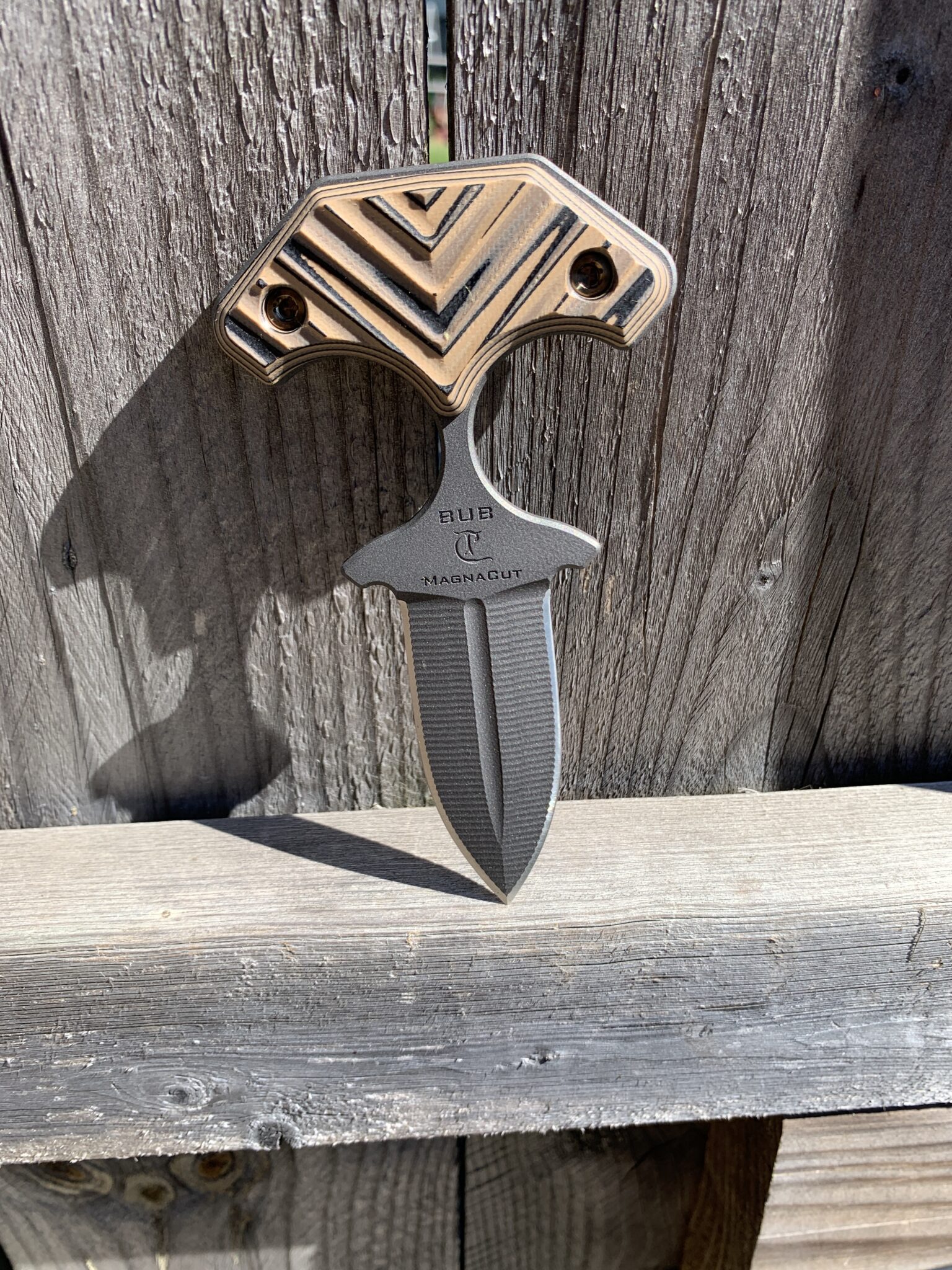 RMJ Tactical BUB Push Dagger Hyena Brown - Image 2